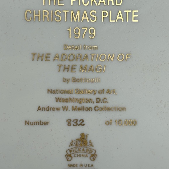 Vintage PICKARD 1979 Limited Edition Christmas Plate The Adoration of the Magi - Picture 6 of 6